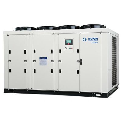 Refroidisseur d'eau à refroidissement par air certifié CE ISO9001 avec une puissance d'entrée de 318KW et une puissance de pompe de 075KW, conçu pour les systèmes d'échange de chaleur
